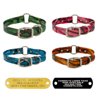 18" Day Glo Collars with D & O Rings- Camo - 1” Wide