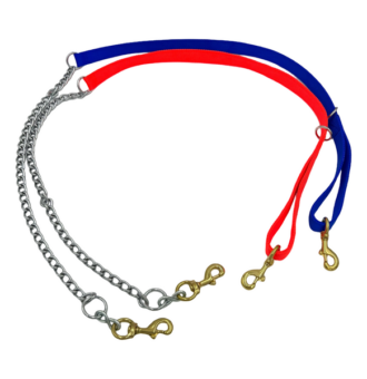 Nylon with 2' Chain Lead for 1 or 2 dogs